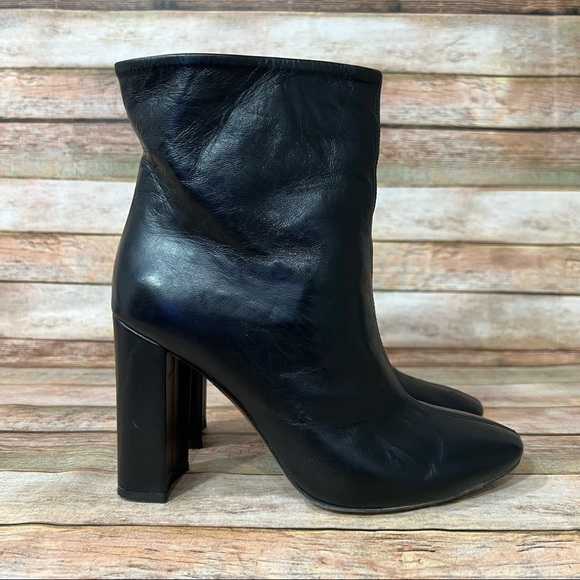 L'Autre Chose Black Leather Ankle Boots - Picture 3 of 9